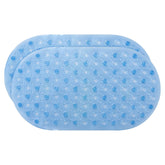 Kuber Industries Bath Mat | PVC Bathroom Mat | Shower Bath Mat | Floor Tub Mat | Bathroom Oval Mud Mat | Anti-Skid Shower Bathroom Mat | Q-01A |Pack of 2| Blue